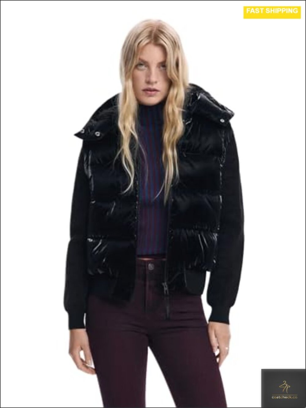 Desigual Women's Padded Coat with Zipper Closure, Long Sleeve, Anorak Style